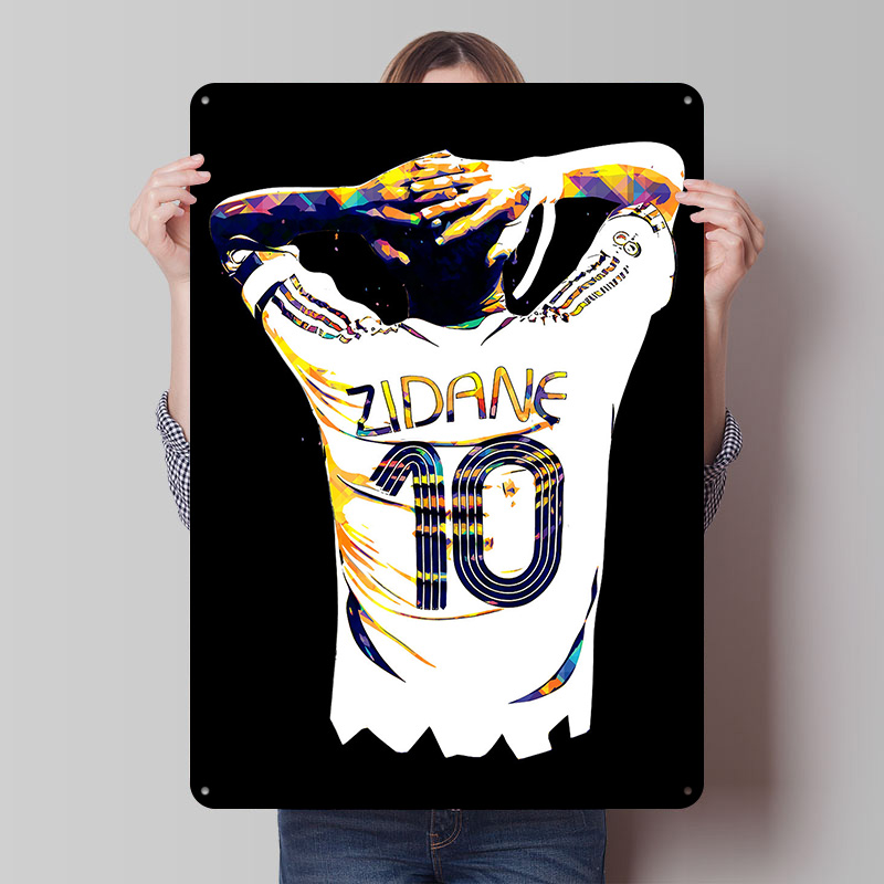 Retro Gaming Jersey - Zidane Soccer Jersey Metal Poster Customized