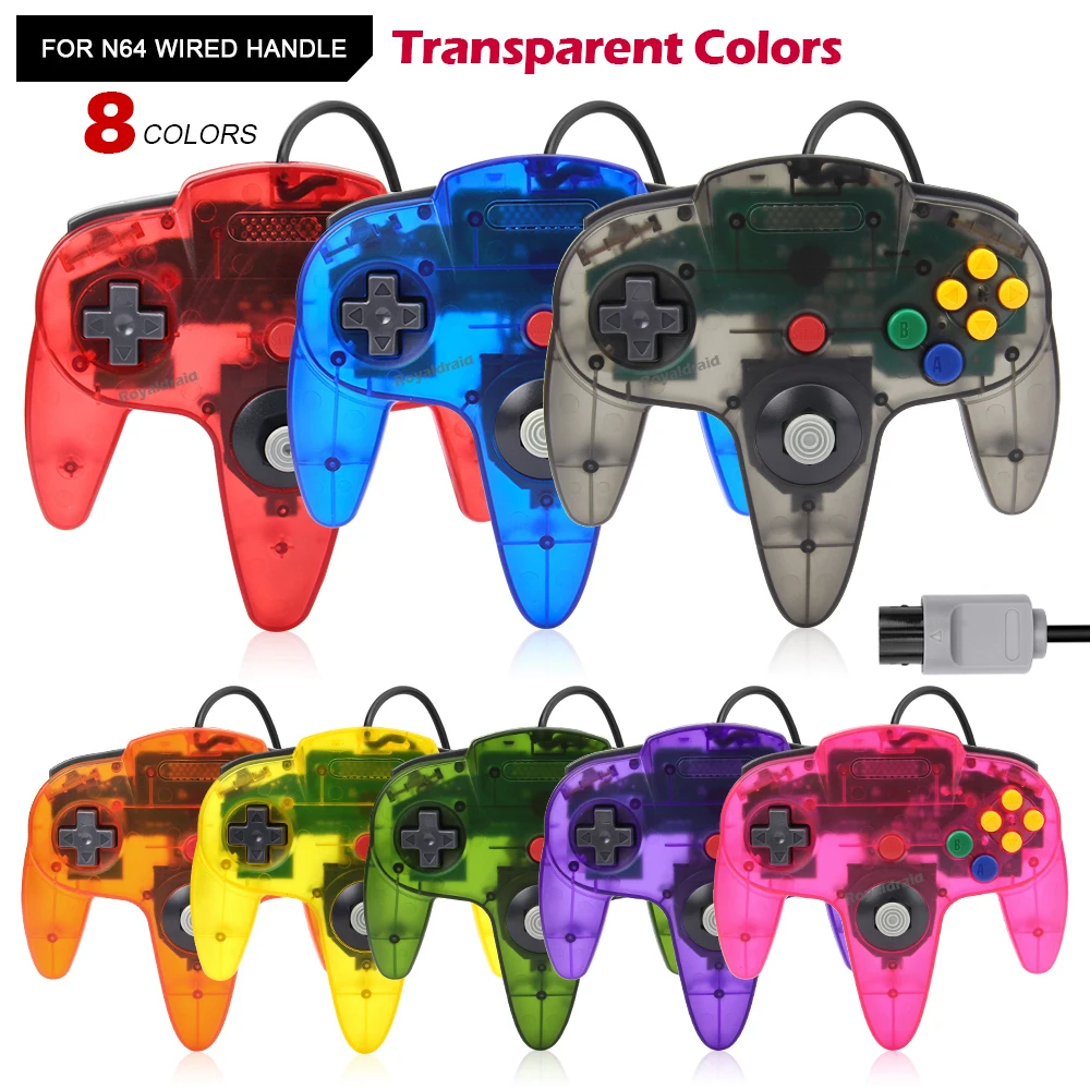 Retro Gaming Joystick - 8 Colors Wired Gamepad For N64