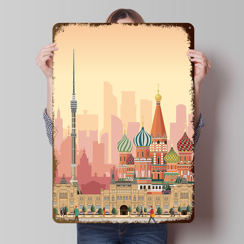 Retro Poster Gaming - Moscow Travel Print Printed Poster Customized