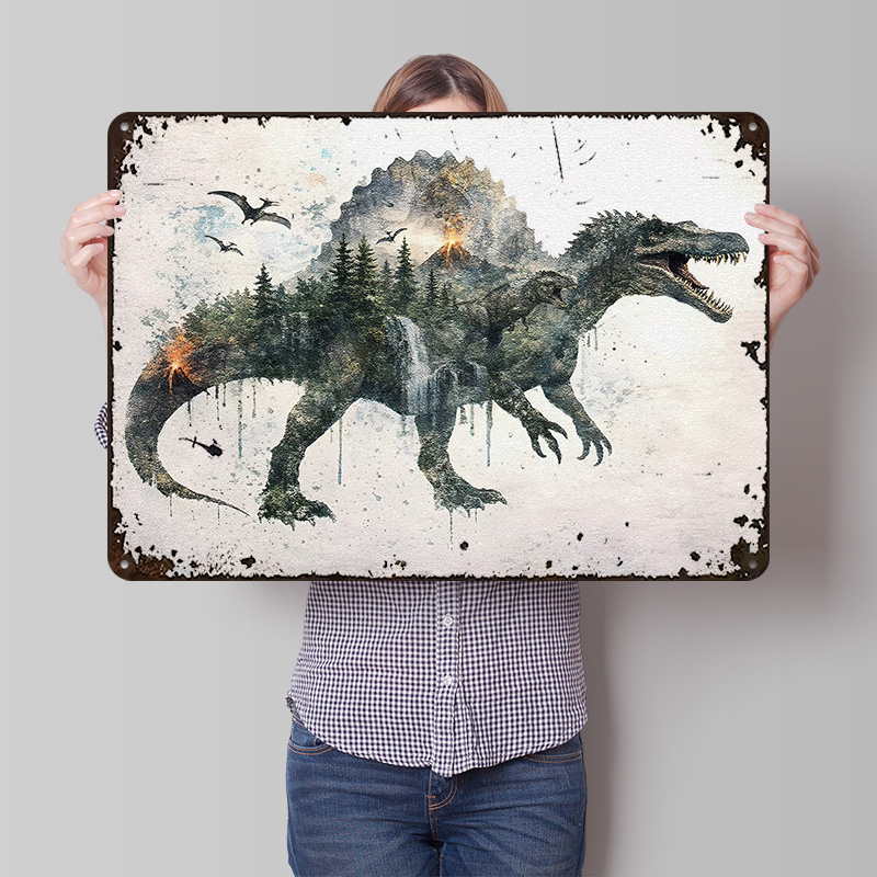 Spinosaurus Metal Poster Custo - Retro Poster Gaming 评论和价格