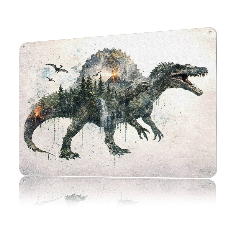 Spinosaurus Metal Poster Custo - Retro Poster Gaming 评论和价格
