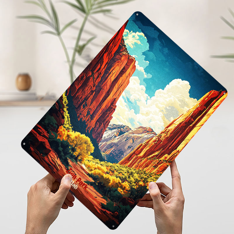 Zion National Park Art Printed - Retro Poster Gaming 评论和价格