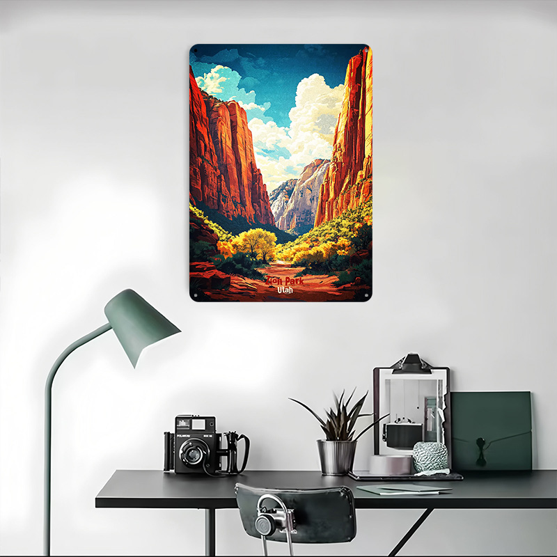Zion National Park Art Printed - Retro Poster Gaming 评论和价格