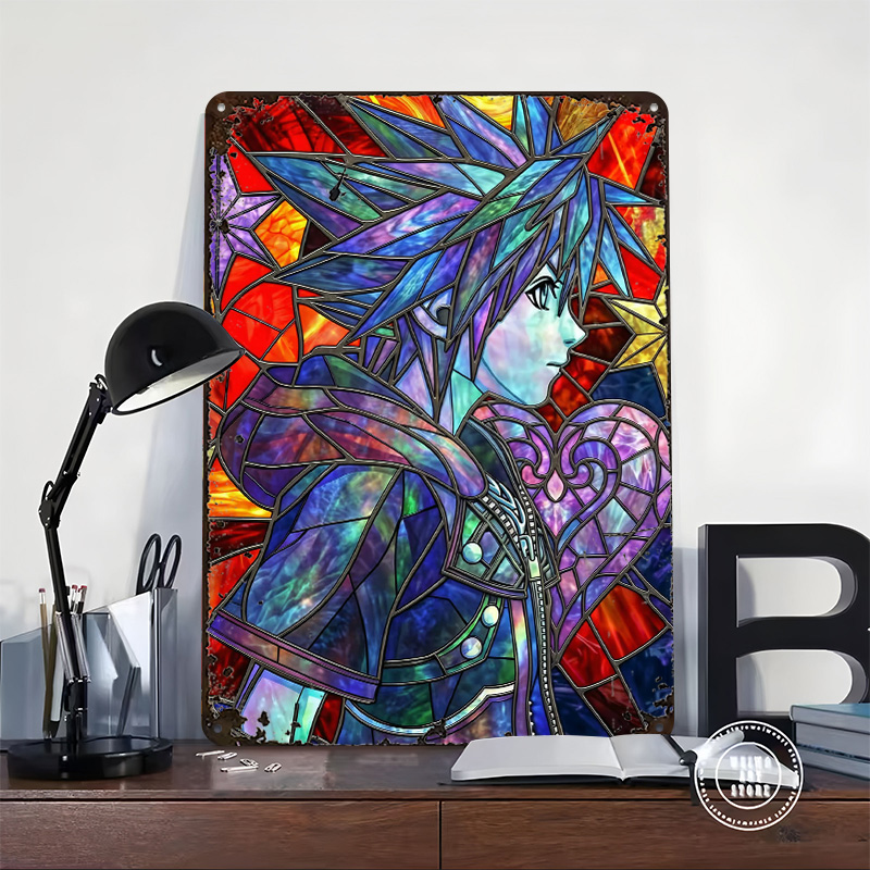 Kingdom Hearts Sora Stained Gl - Retro Poster Gaming 评论和价格