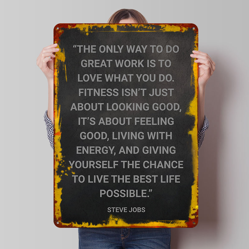 Steve Jobs Fitness Quote Metal - Retro Gaming Jobs 评论和价格