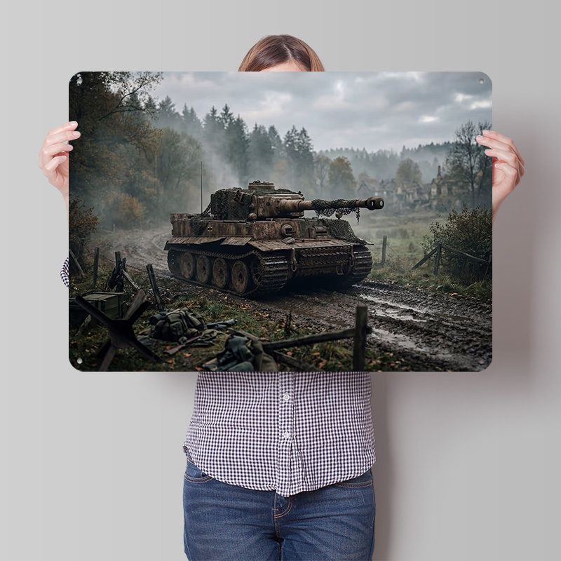 Tiger Tank in Muddy Landscape  - Retro Poster Gaming 评论和价格