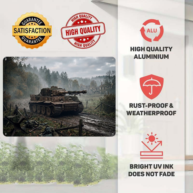 Tiger Tank in Muddy Landscape  - Retro Poster Gaming 评论和价格
