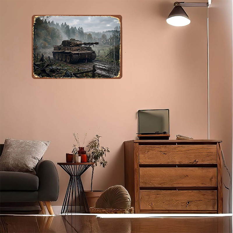 Tiger Tank in Muddy Landscape  - Retro Poster Gaming 评论和价格
