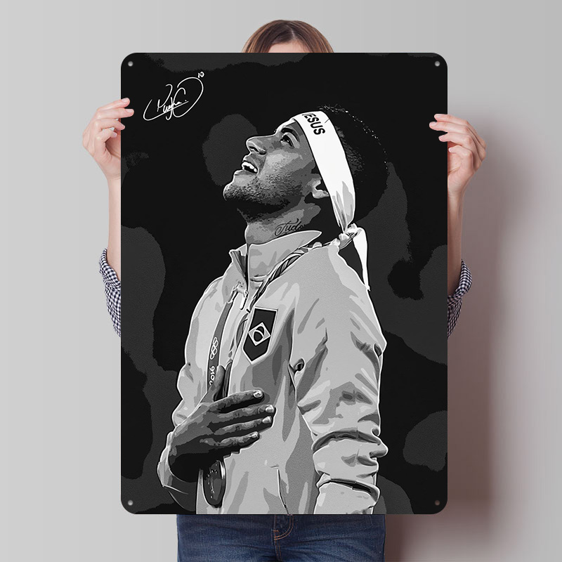 Neymar Jr. Portrait Poster Cus - Retro Poster Gaming 评论和价格