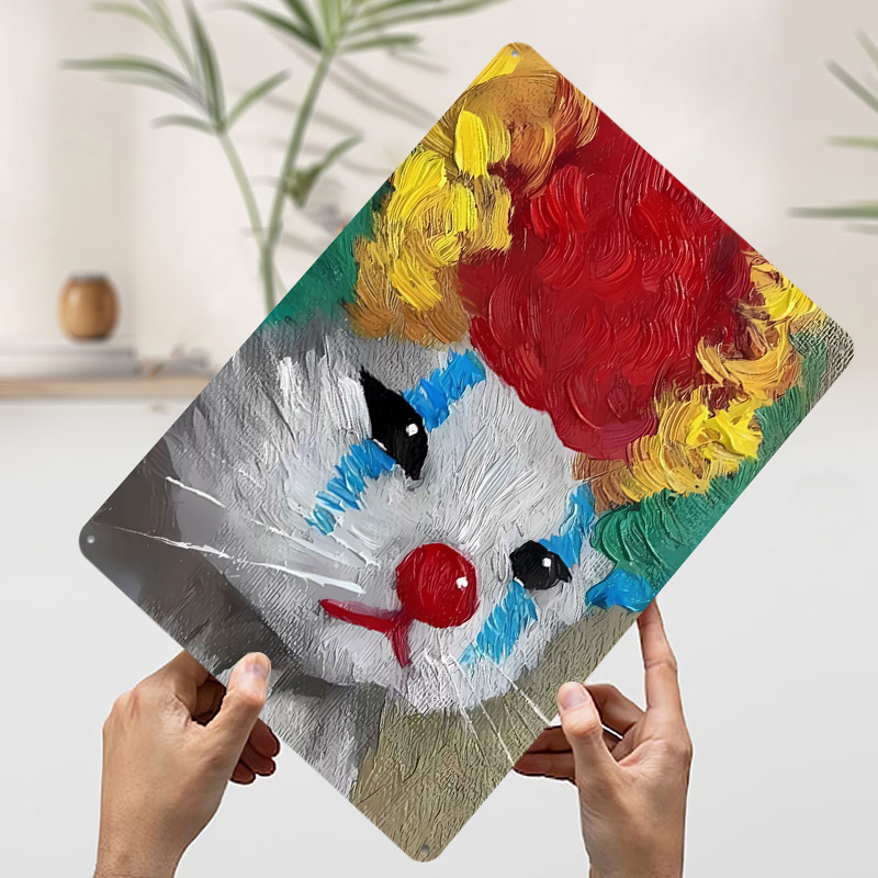 Sad Clown Cat Painting Tinplat - Retro Poster Gaming 评论和价格