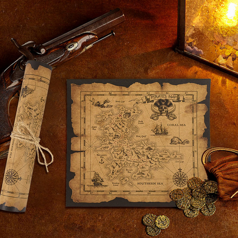 Pirate Adventure Treasure Hunt - Retro Poster Gaming 评论和价格