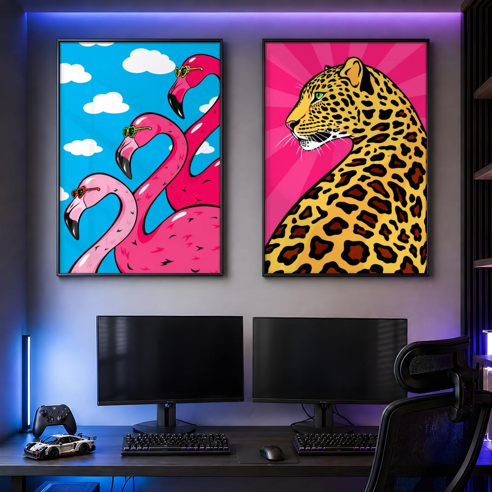 Colorful Retro Pop Art Tropica - Retro Poster Gaming 评论和价格