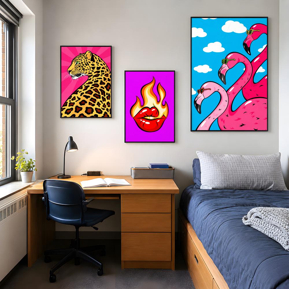 Colorful Retro Pop Art Tropica - Retro Poster Gaming 评论和价格